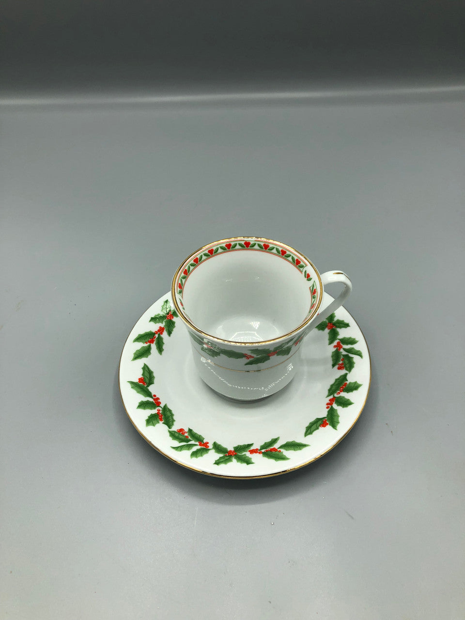 Fairfield Cup & Saucer with Holly