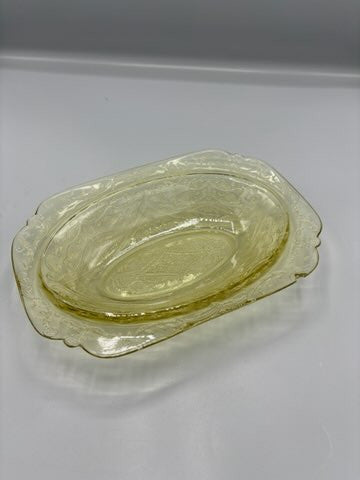 Federal depression glass yellow oval serving bowl