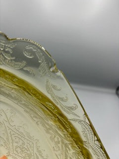 Federal depression glass yellow oval serving bowl