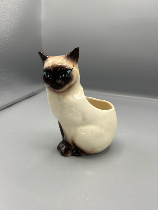 Vintage Ceramic Siamese cat planter