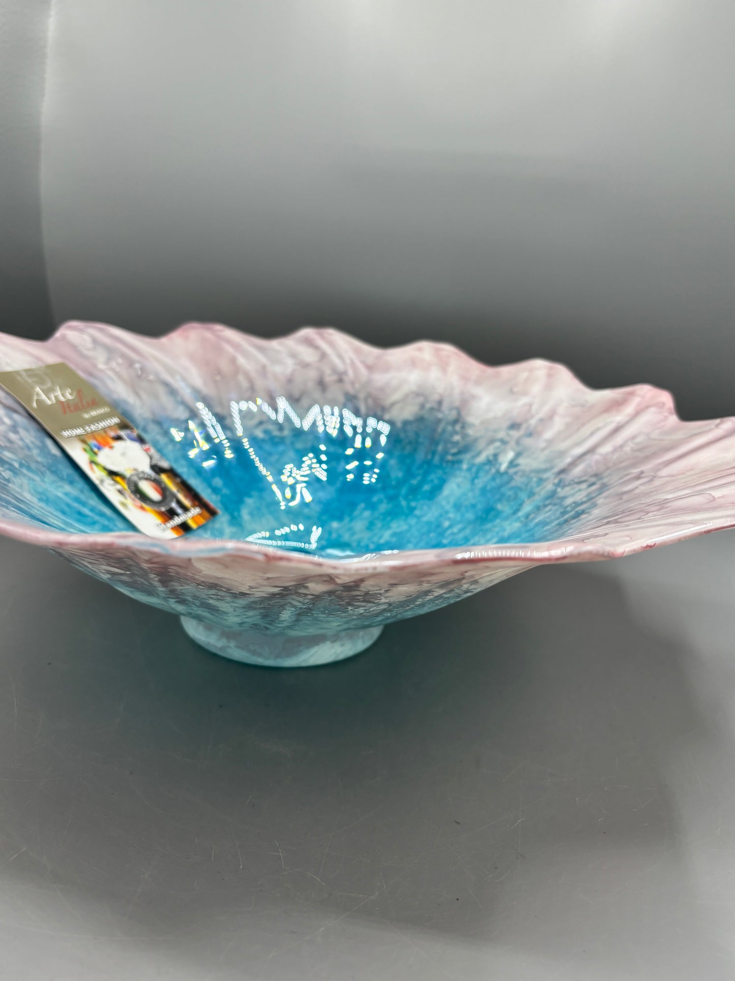 Handcrafted Franco art Italia iridescent bowl