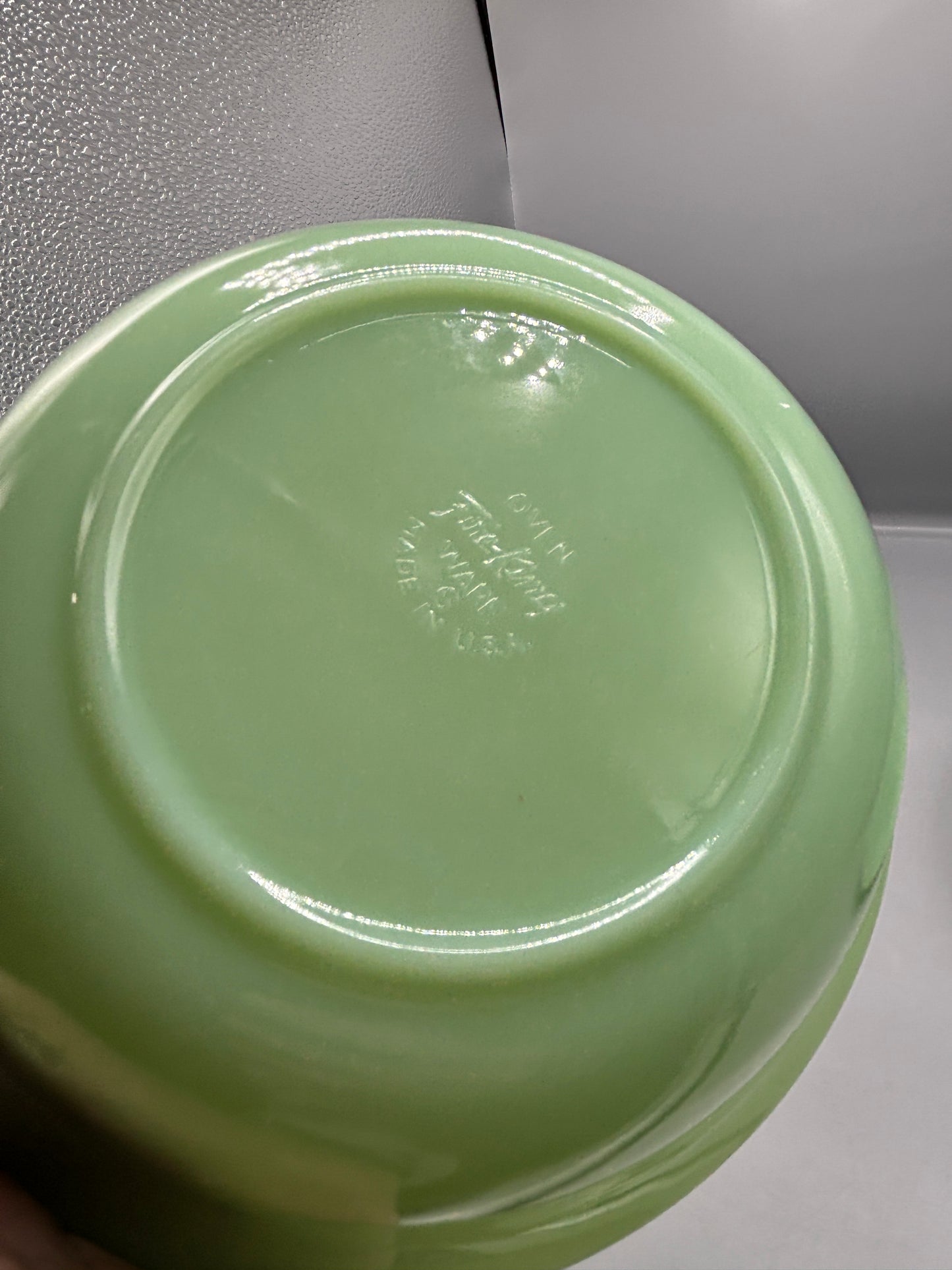 2 piece Fire King Jadeite bowl and plate set
