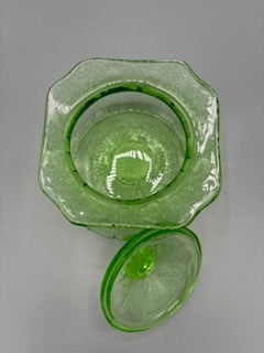 Green uranium candy jar with lid