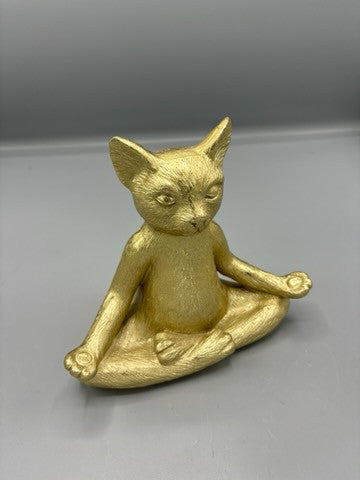 Golden textured Yoga cat