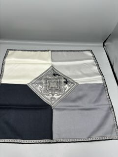 Black, Gray, Cream silk scarf