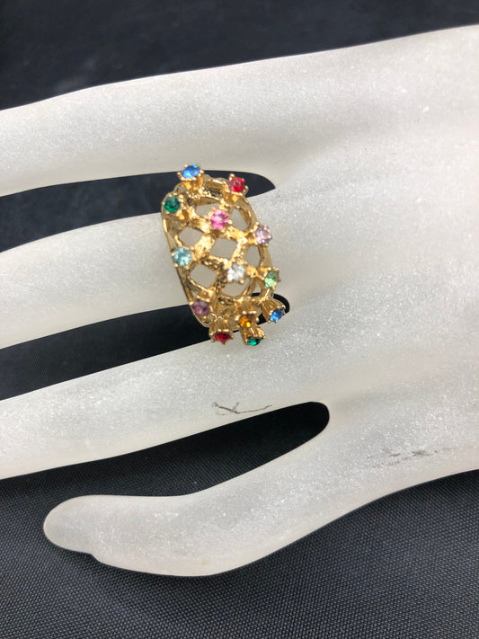 Multi Color Rhinestone Ring