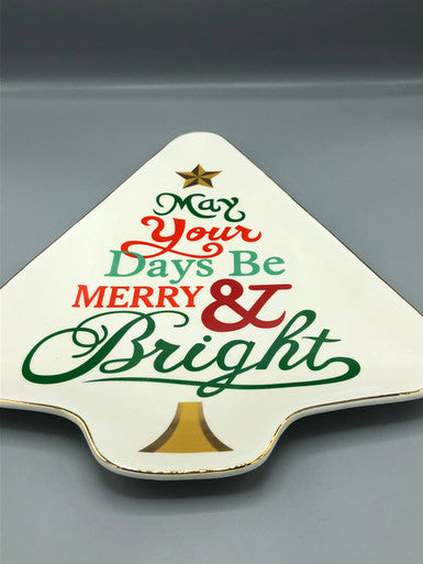 May your days be Merry & Bright platter