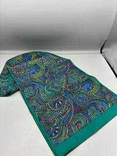 Green blue paisley scarf