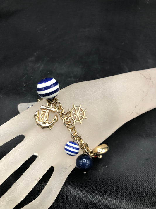 Blue & White Nautical Bead Bracelet