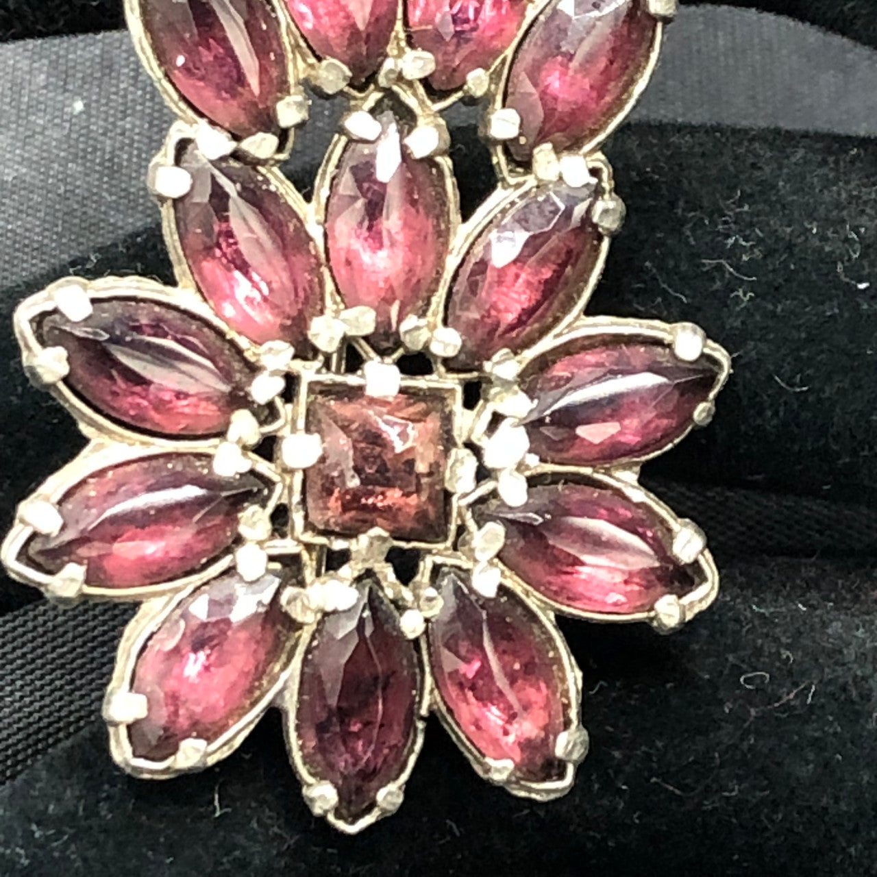 Vintage purple rhinestone pin