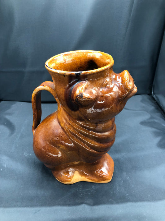 Glazed Terracotta Pig Pitcher