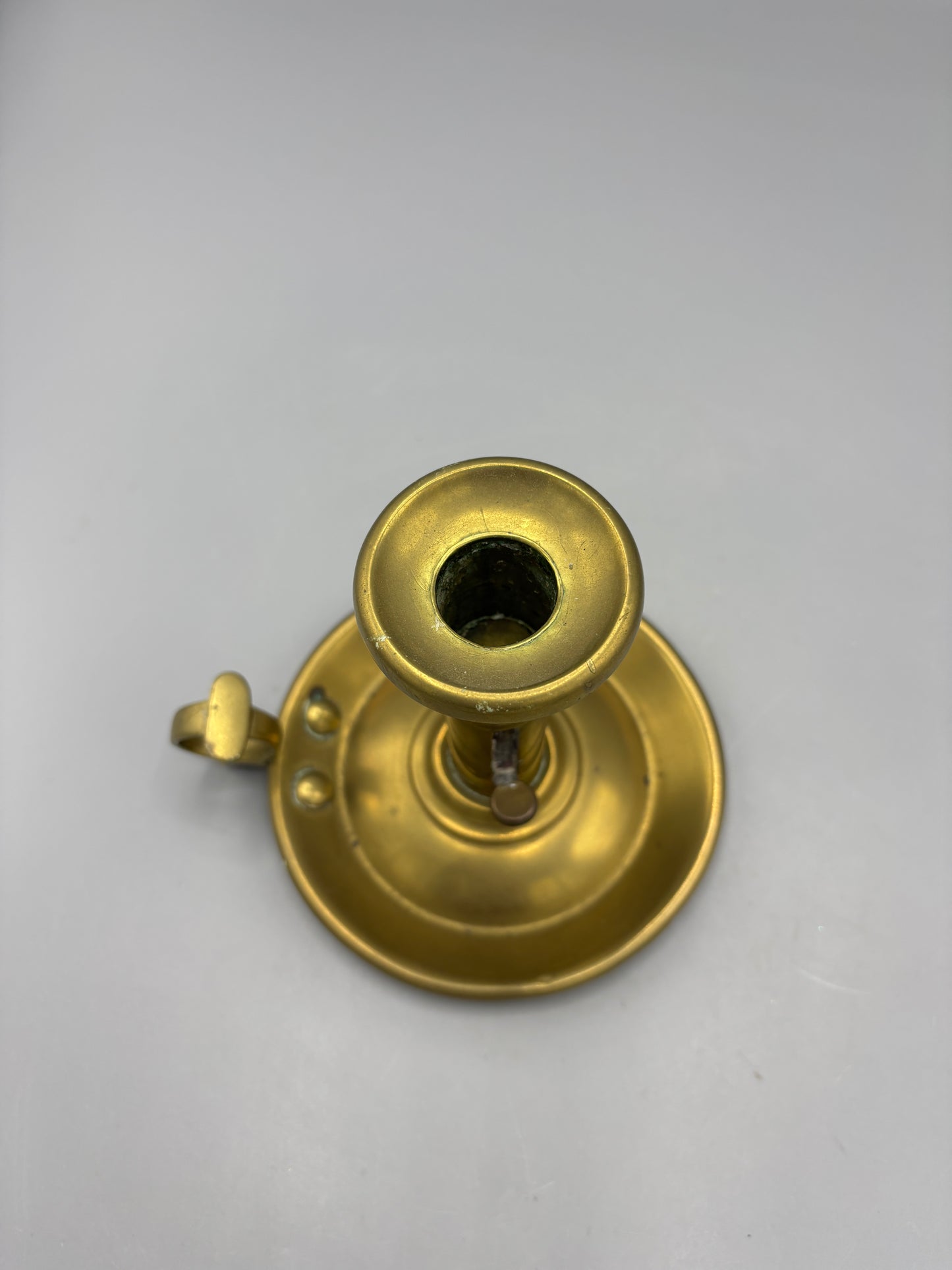Antique brass chamberstick candlestick holder