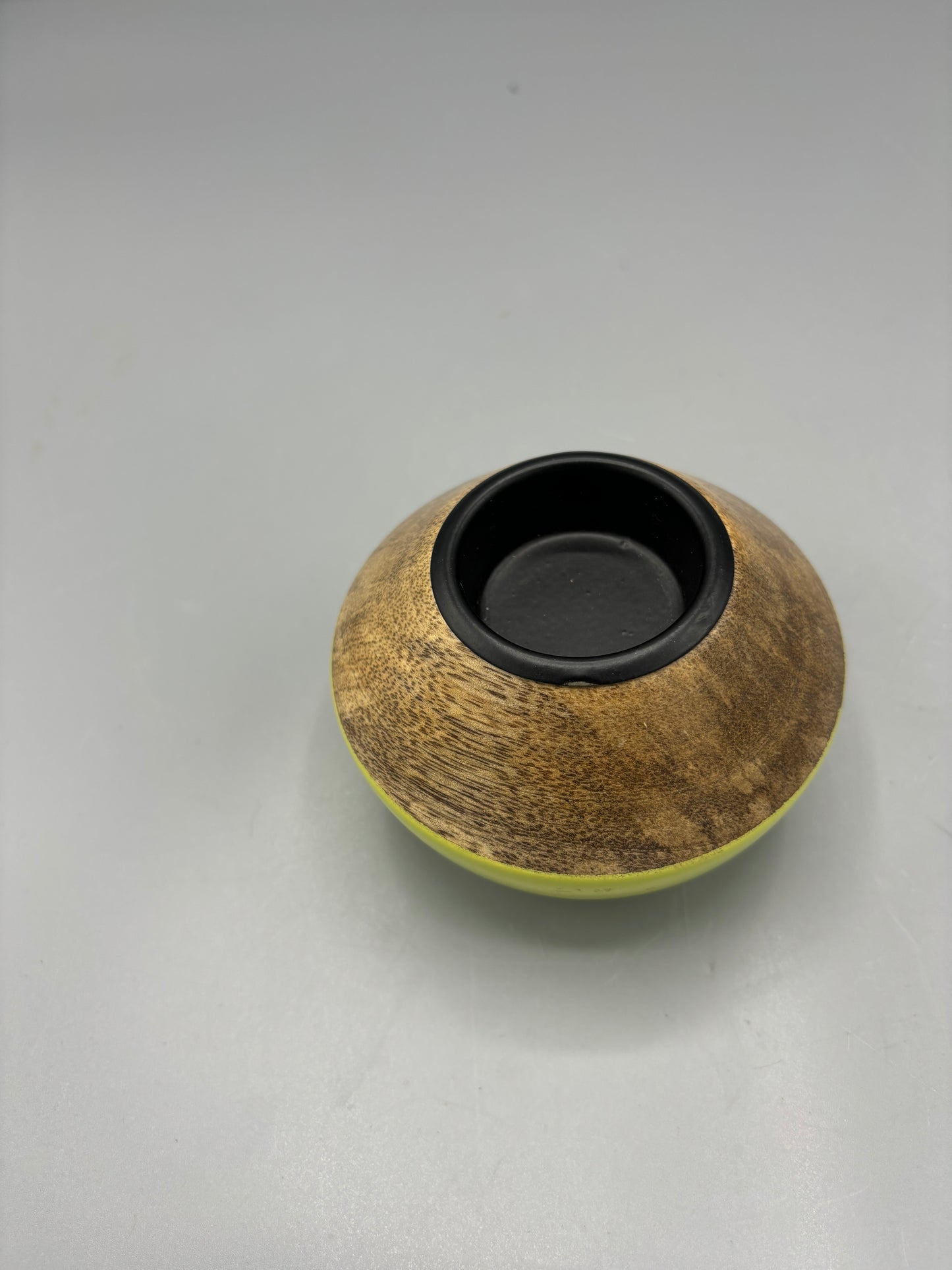 Lime green wood votive holder