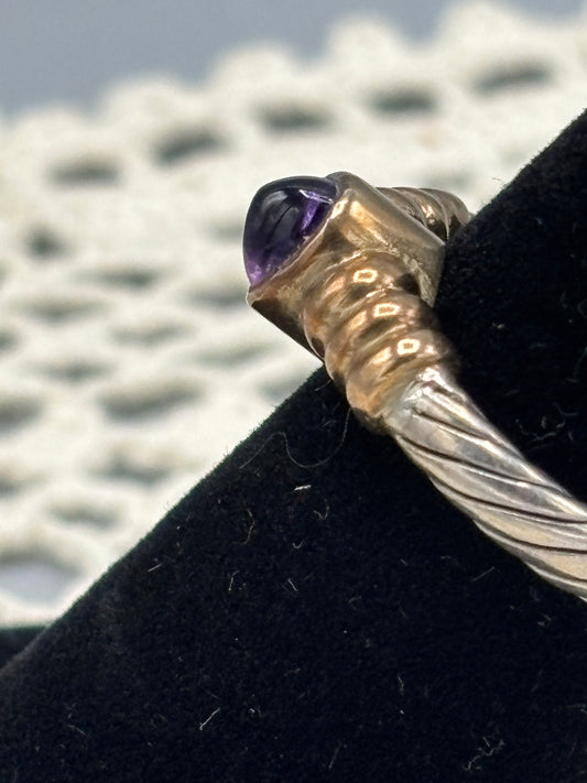 Sterling 14kt Amethyst stone ring