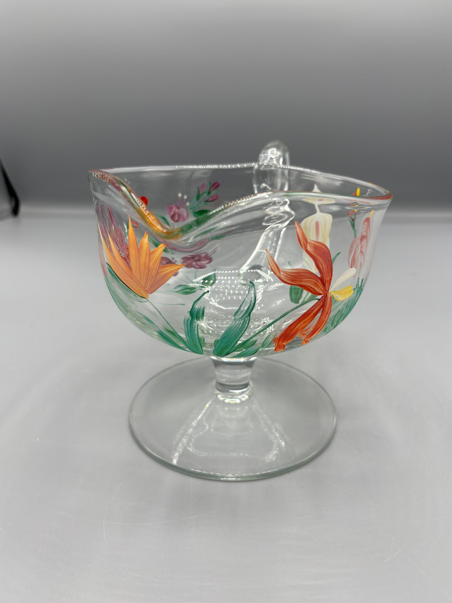 Royal Danube hand painted glass pitcher