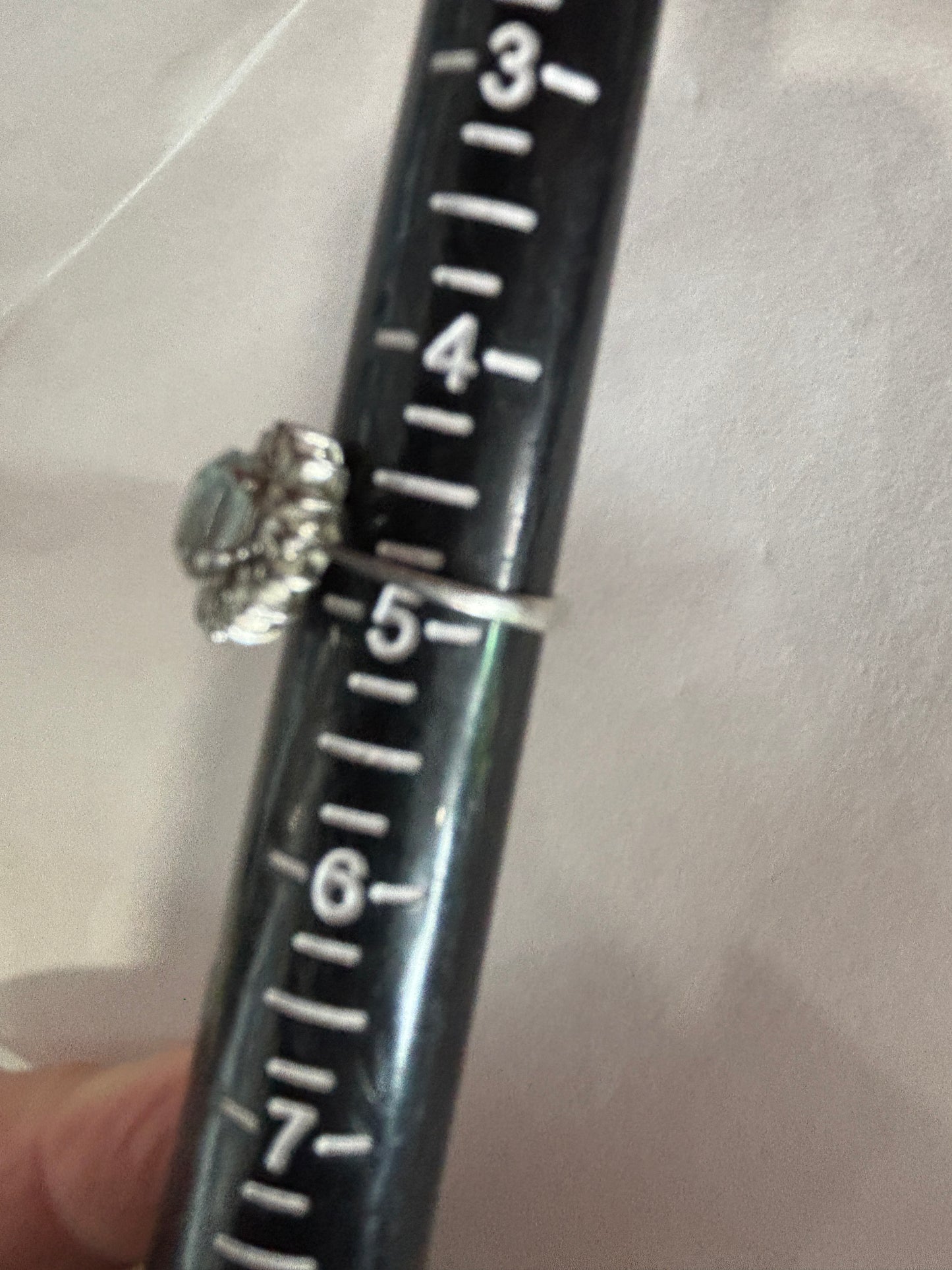 Sterling blue Topaz & Diamond ring
