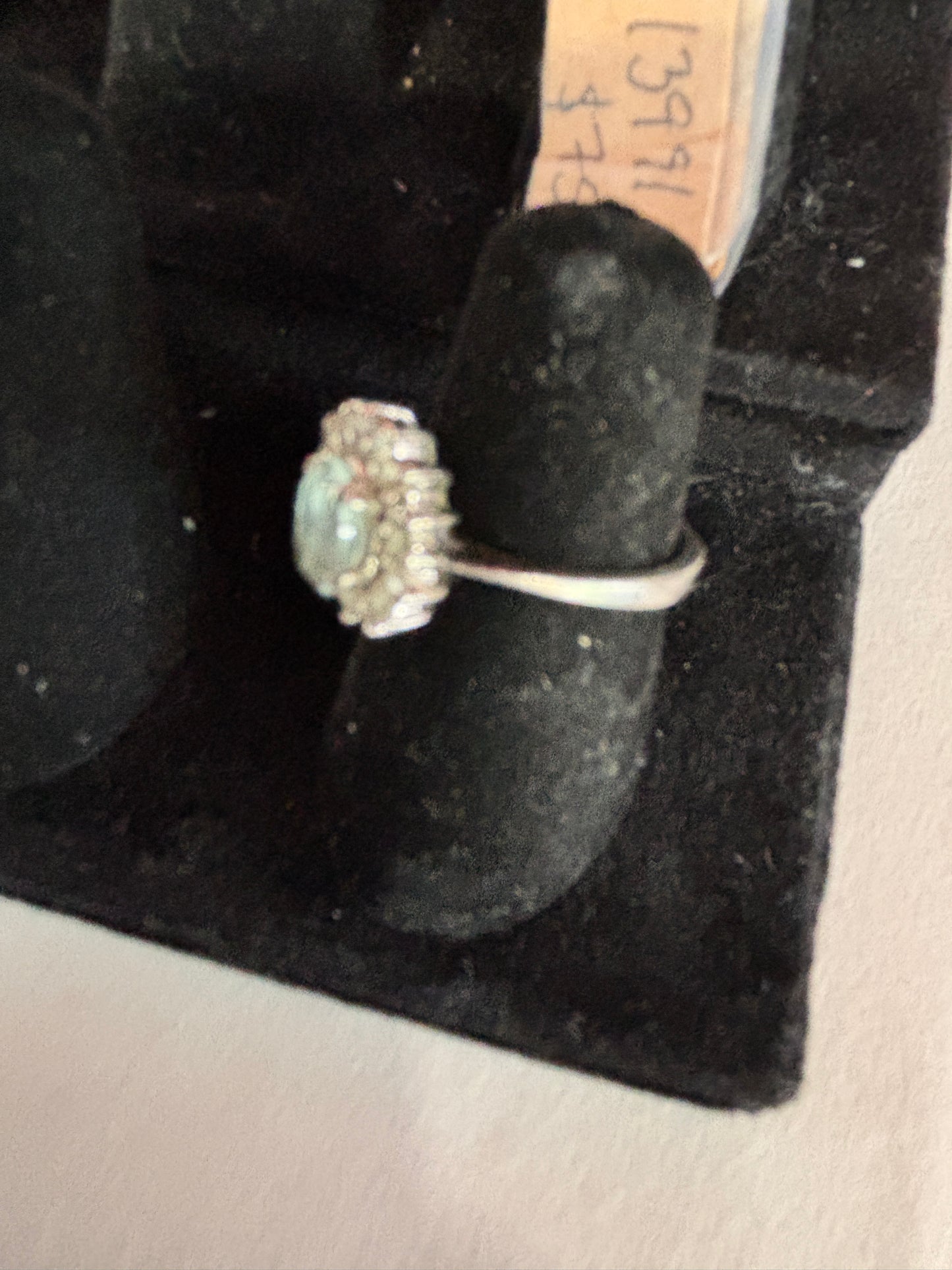 Sterling blue Topaz & Diamond ring