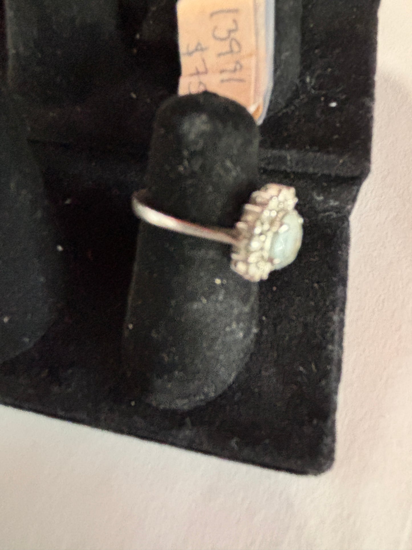 Sterling blue Topaz & Diamond ring