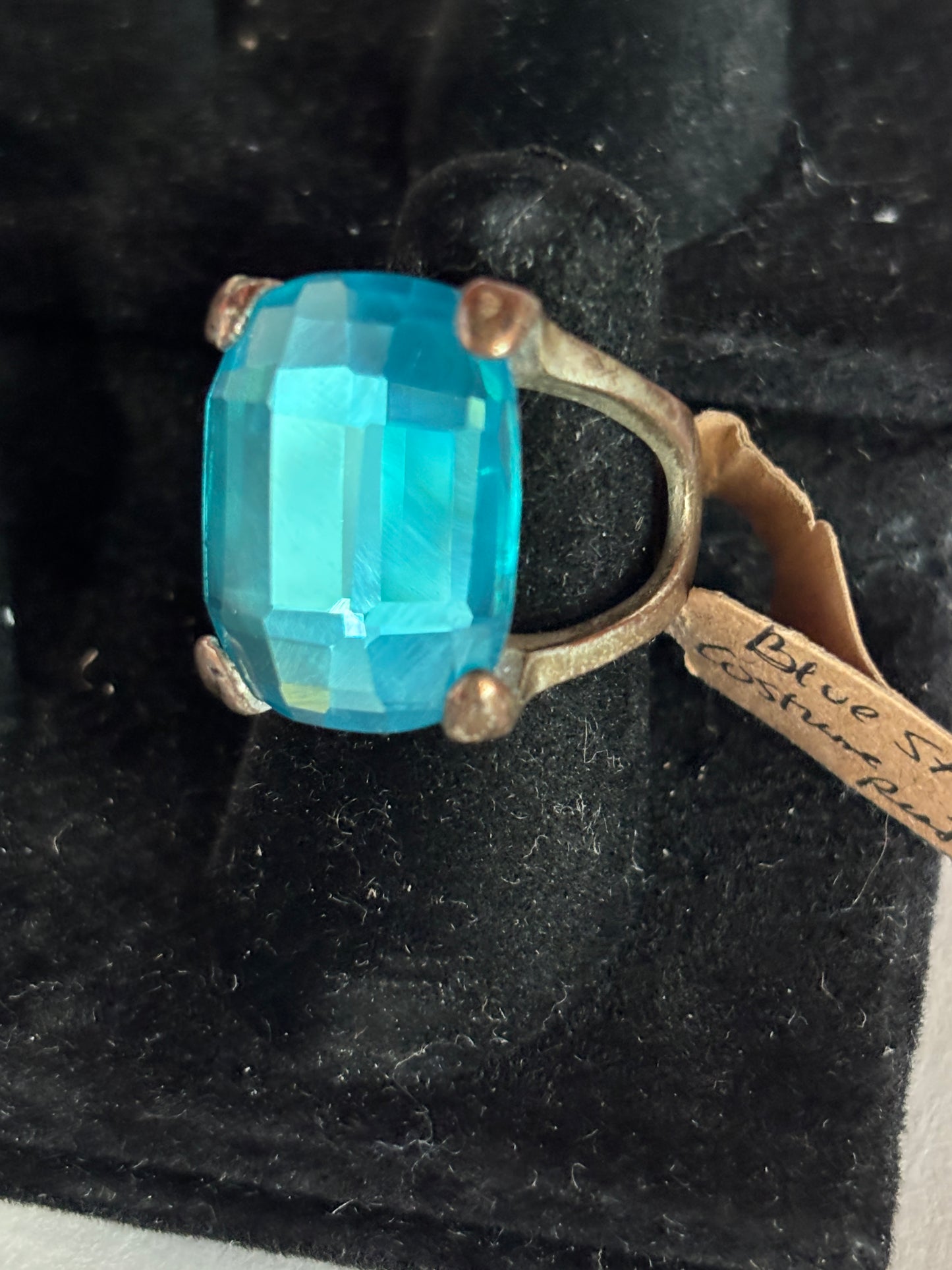 Blue stone costume ring