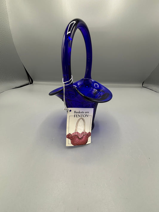 Vintage Fenton Cobalt basket
