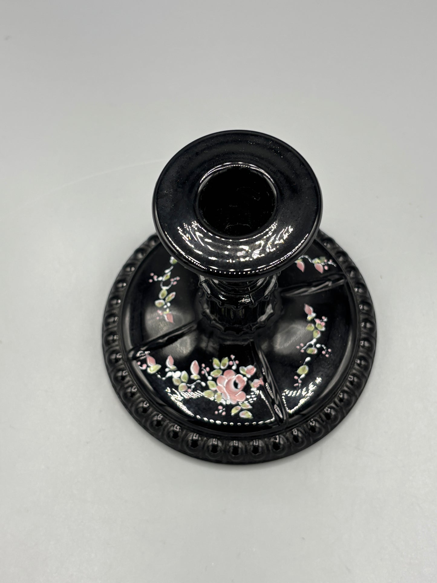 Vintage Fenton Black Candle holder