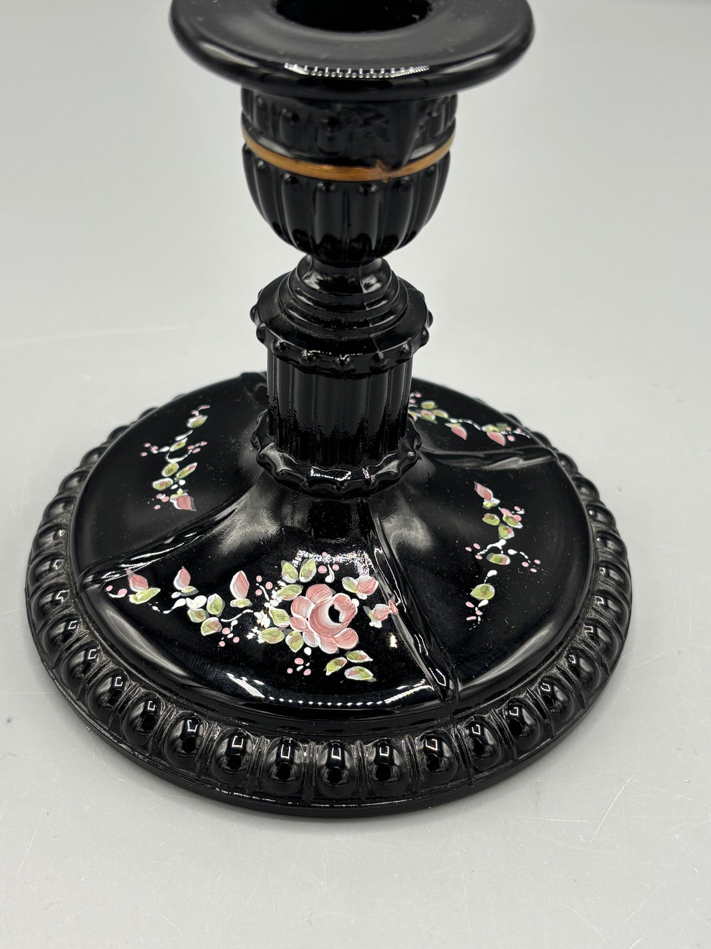 Vintage Fenton Black Candle holder