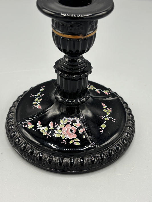 Vintage Fenton Black Candle holder