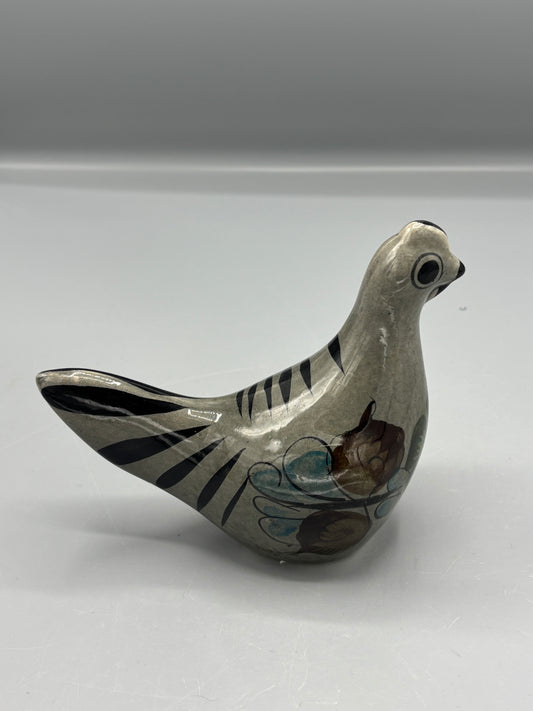 Vintage Tonala Mexican clay painted bird
