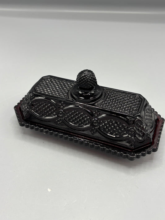 Vintage Avon Cape Cod Ruby Red butter dish