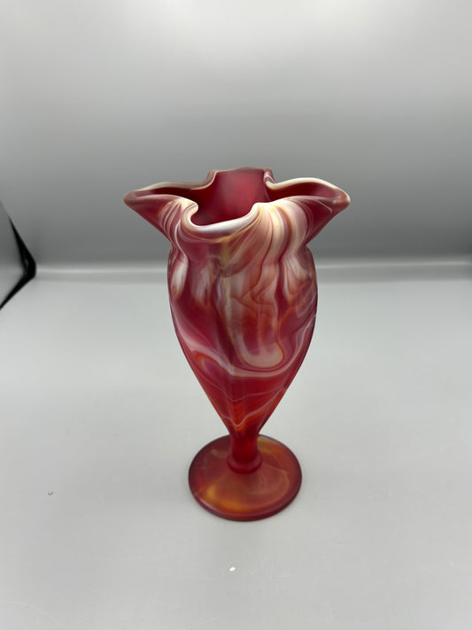 Red Slag glass vase