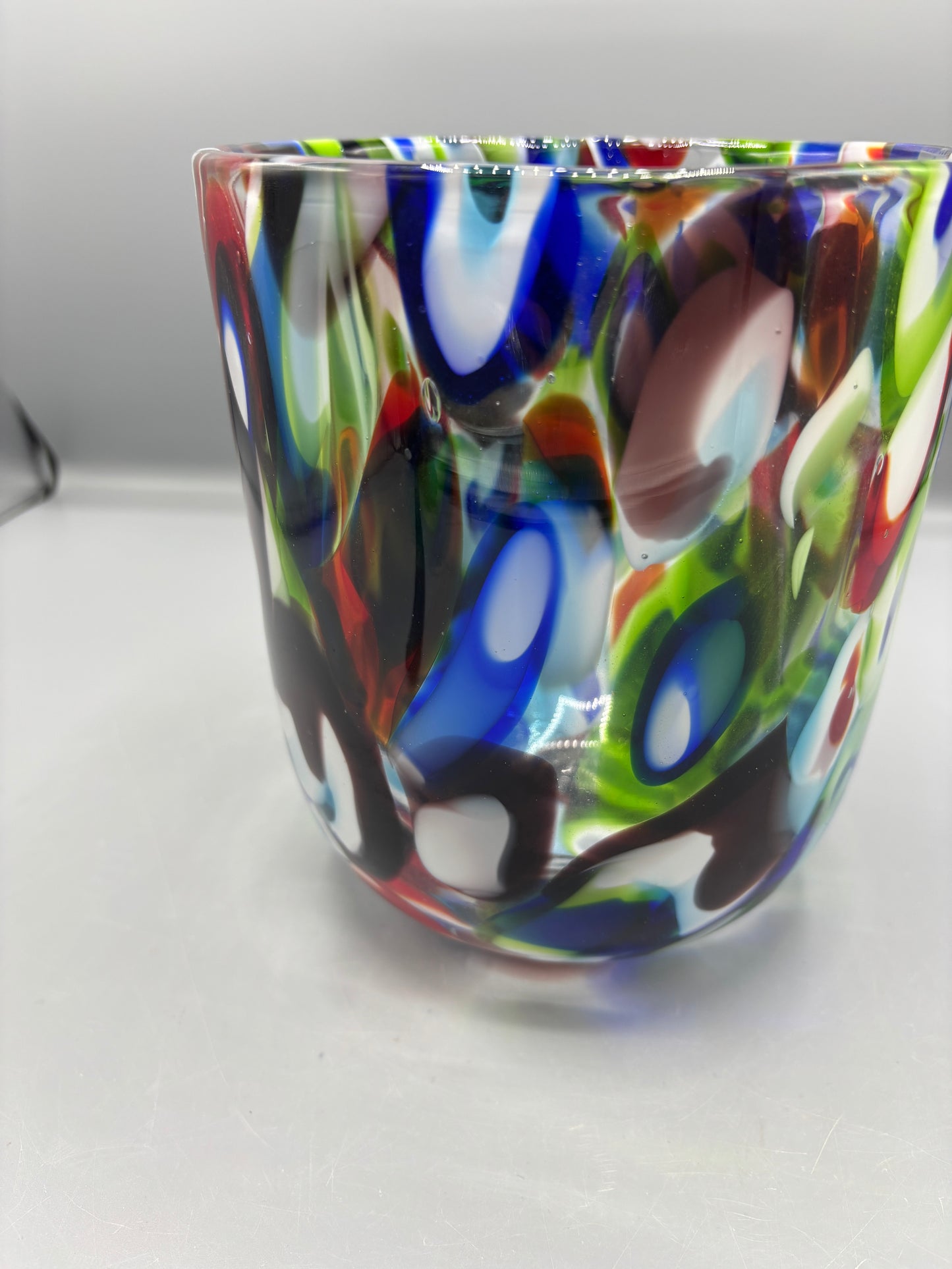 Heavy Multi Color Glass Bowl Made in Poland