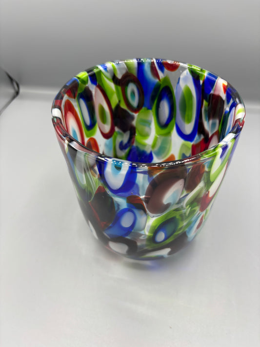 Heavy Multi Color Glass Bowl Made in Poland
