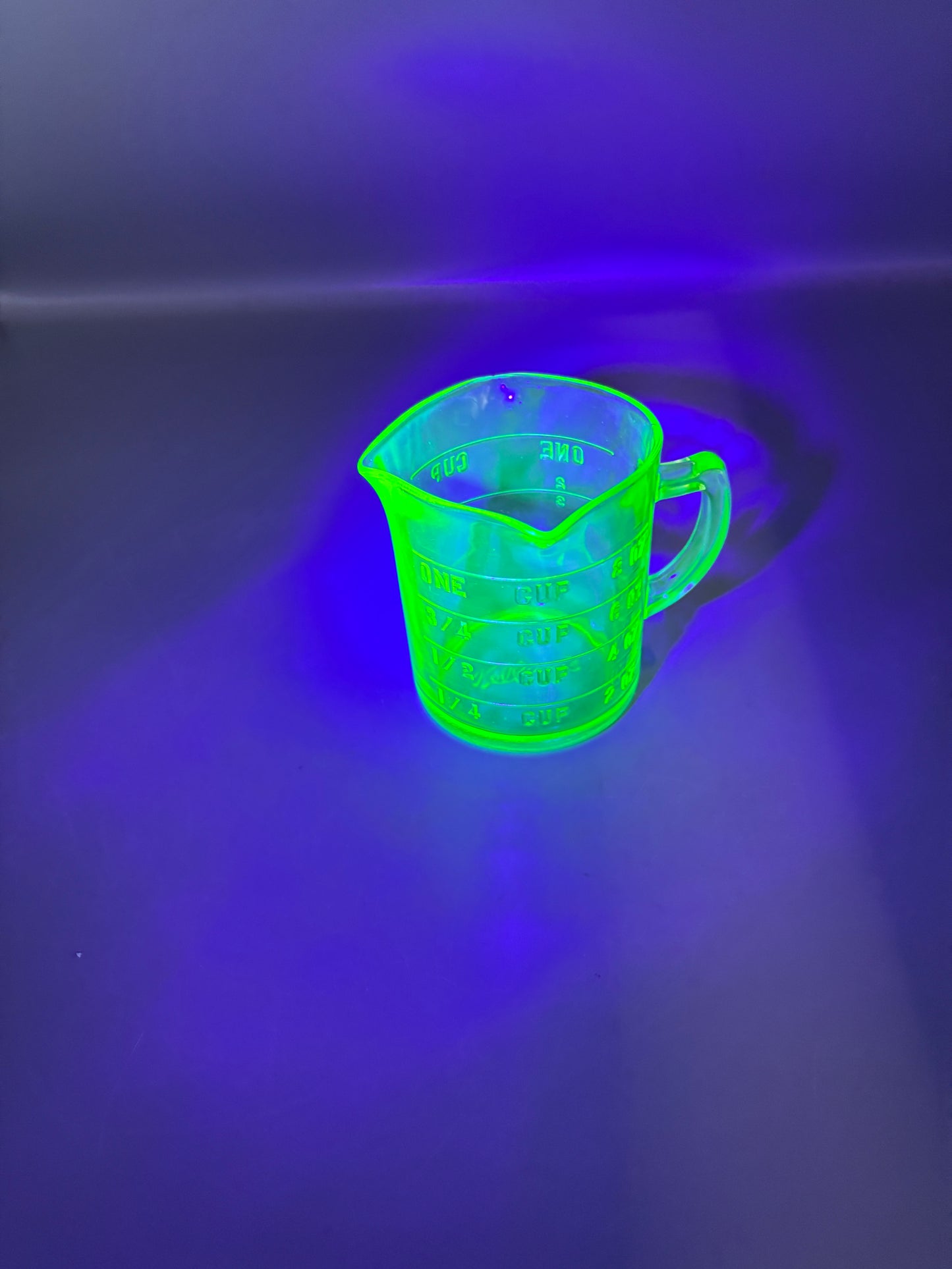 Vintage Uranium Glass Measuring Cup