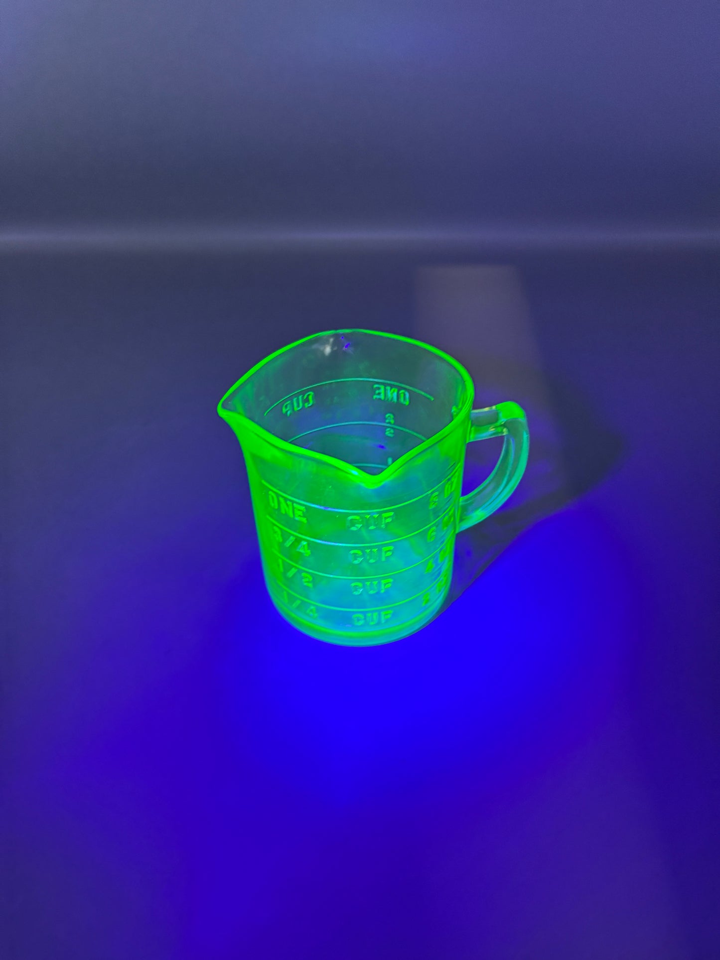 Vintage Uranium Glass Measuring Cup