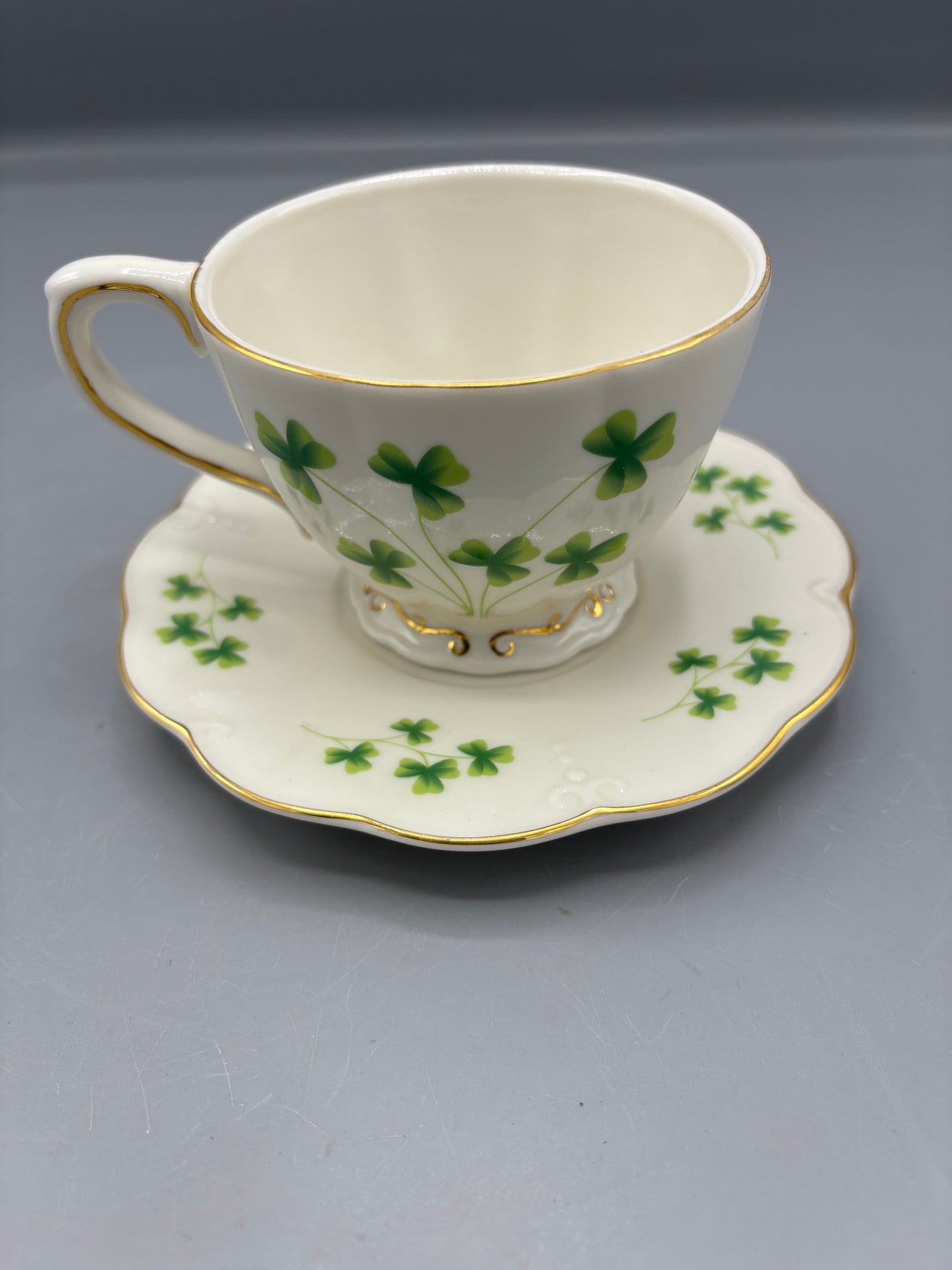 Shamrock Themed Cup & Saucer Set