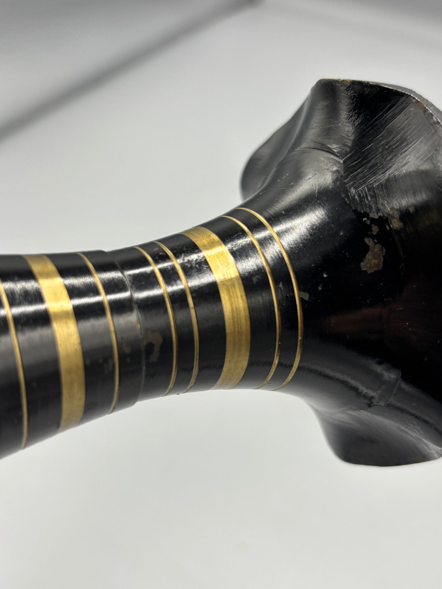 Vintage Black & Gold brass vase