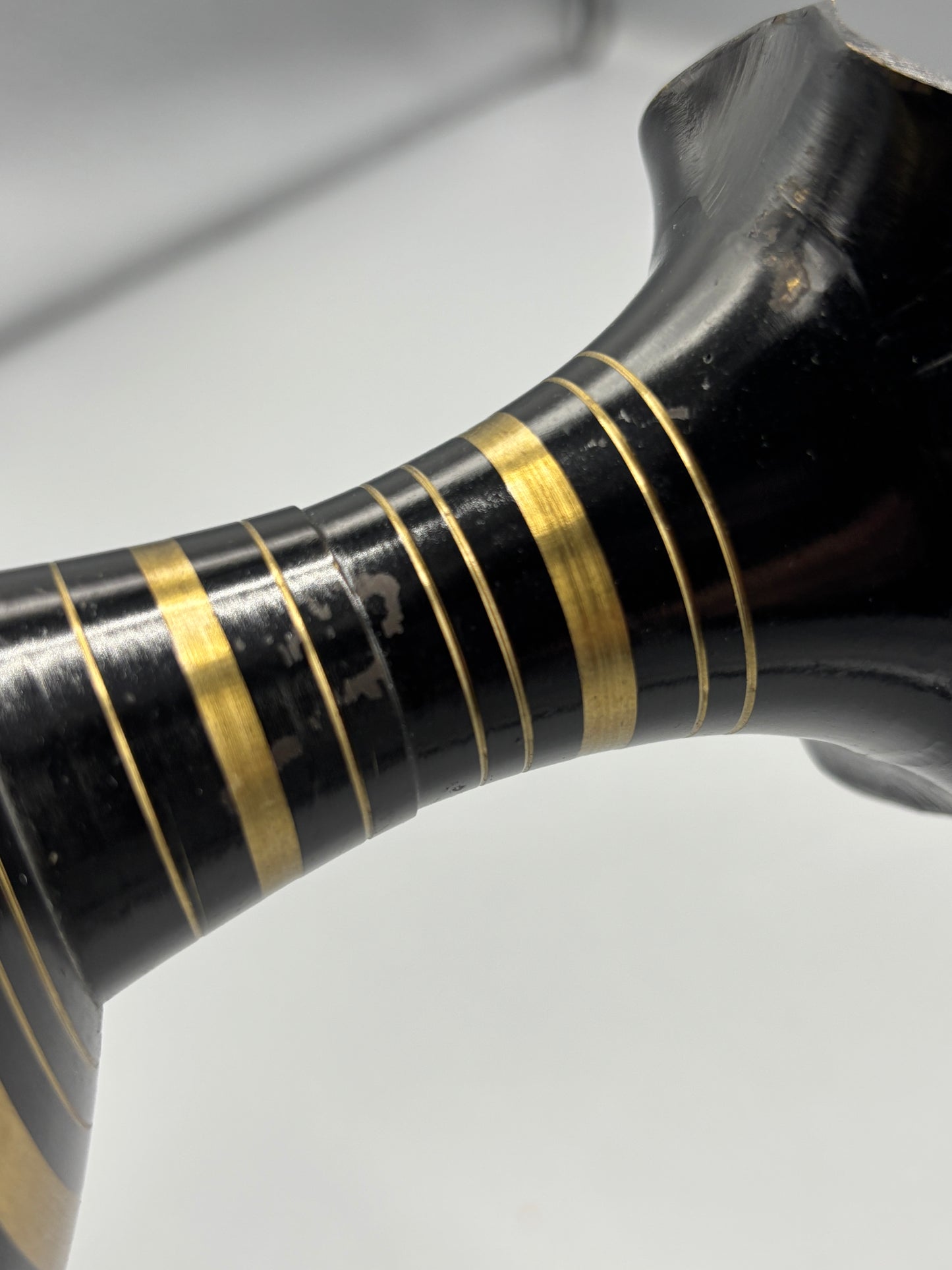 Vintage Black & Gold brass vase