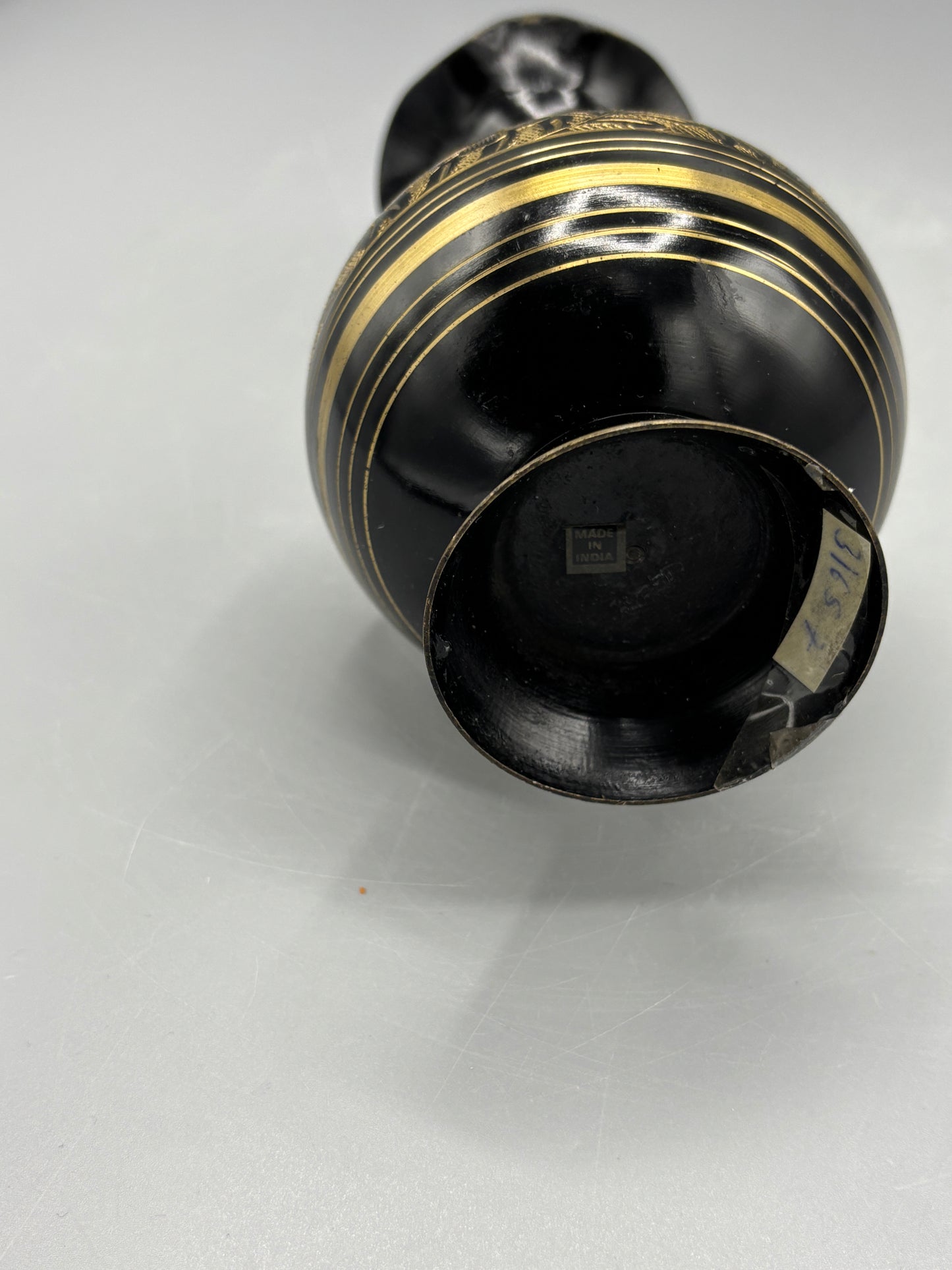 Vintage Black & Gold brass vase