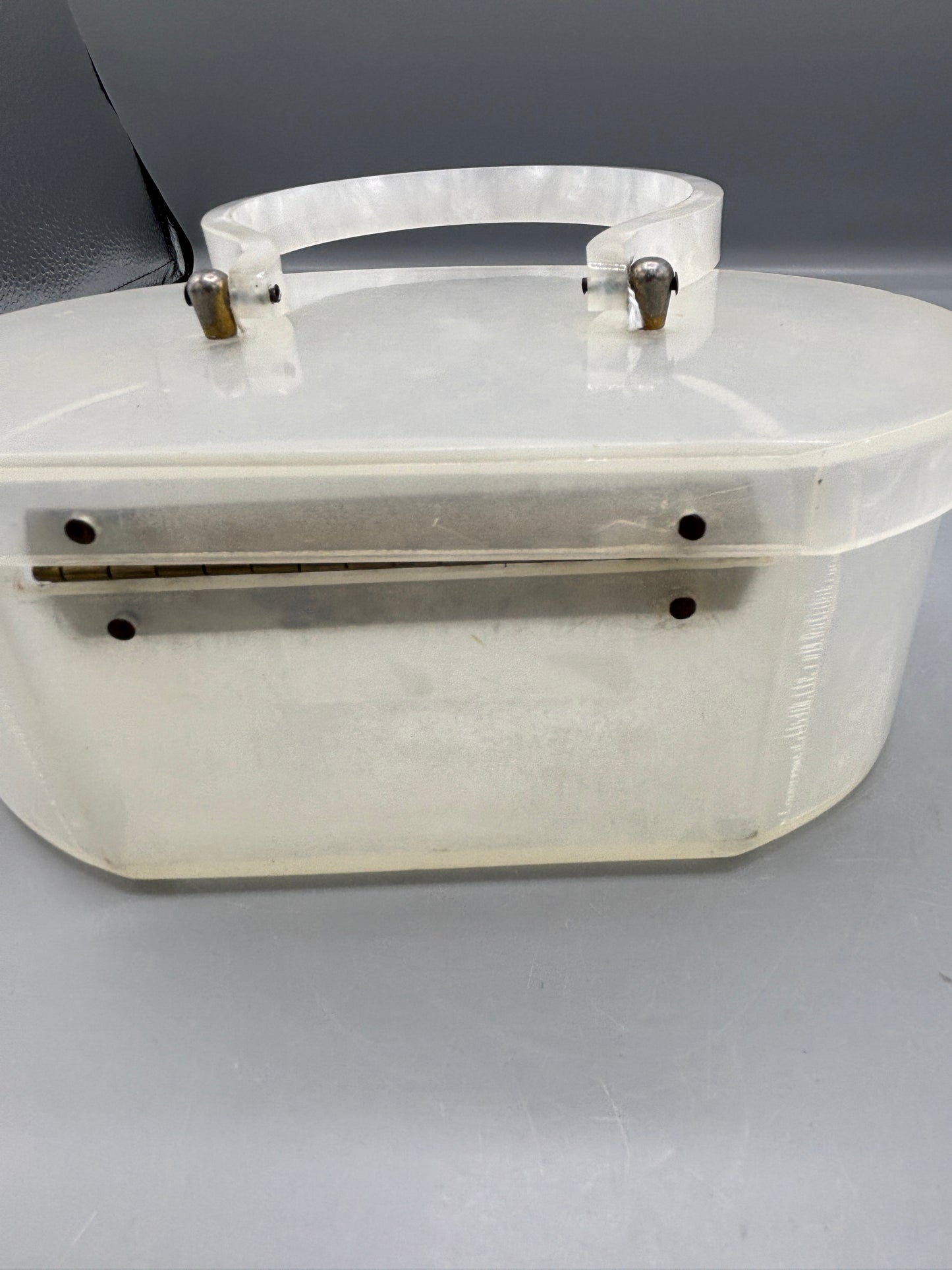 Vintage marbleized Lucite hard purse