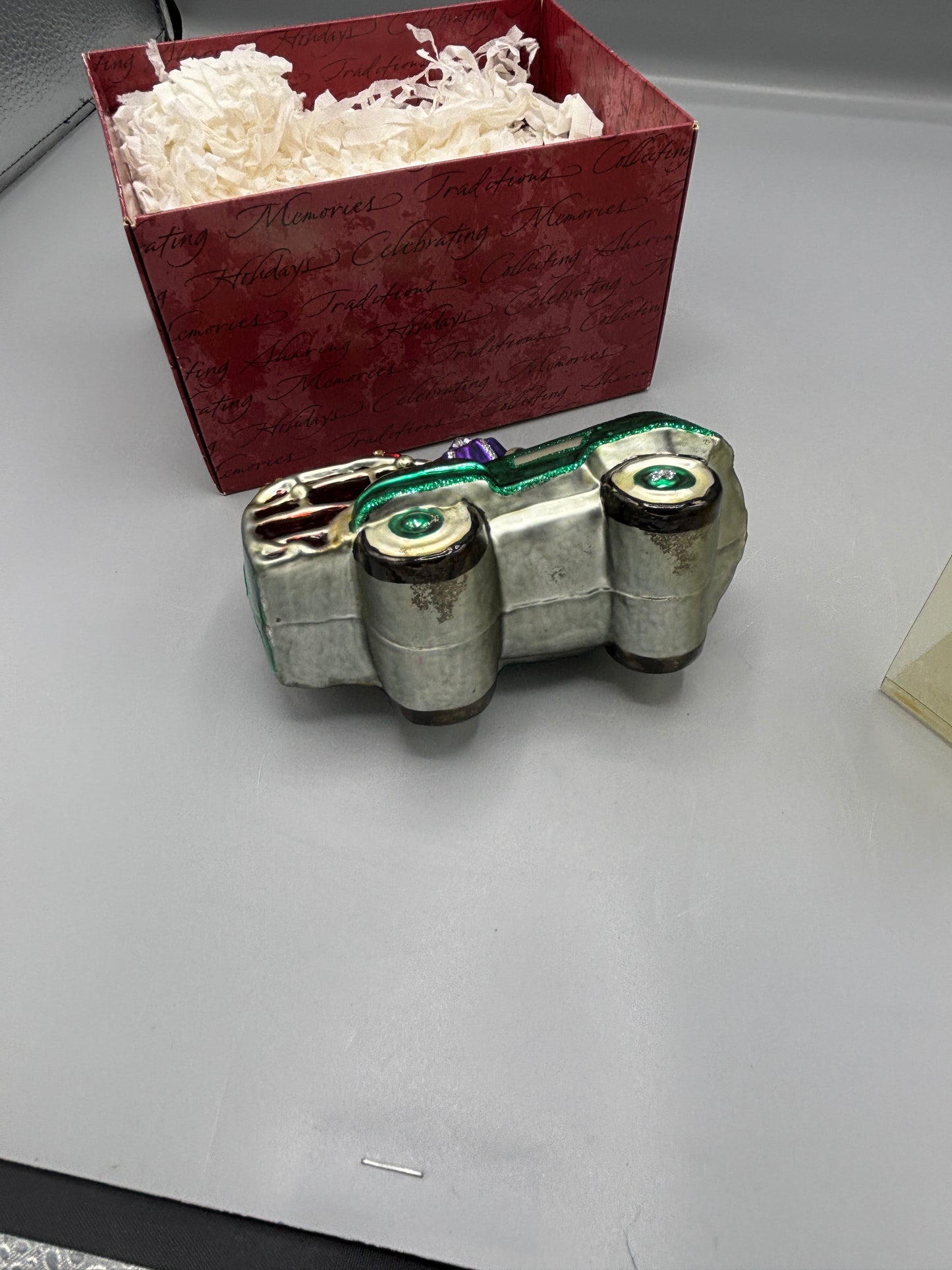 Vintage Hallmark blown glass ranch wagon