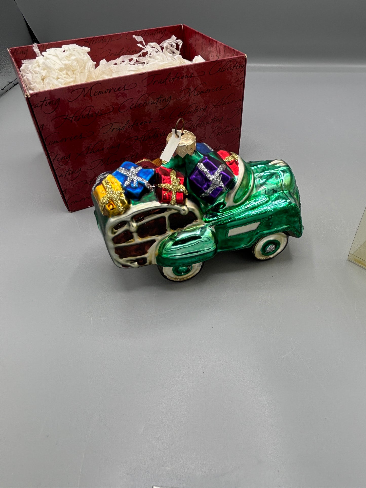 Vintage Hallmark blown glass ranch wagon