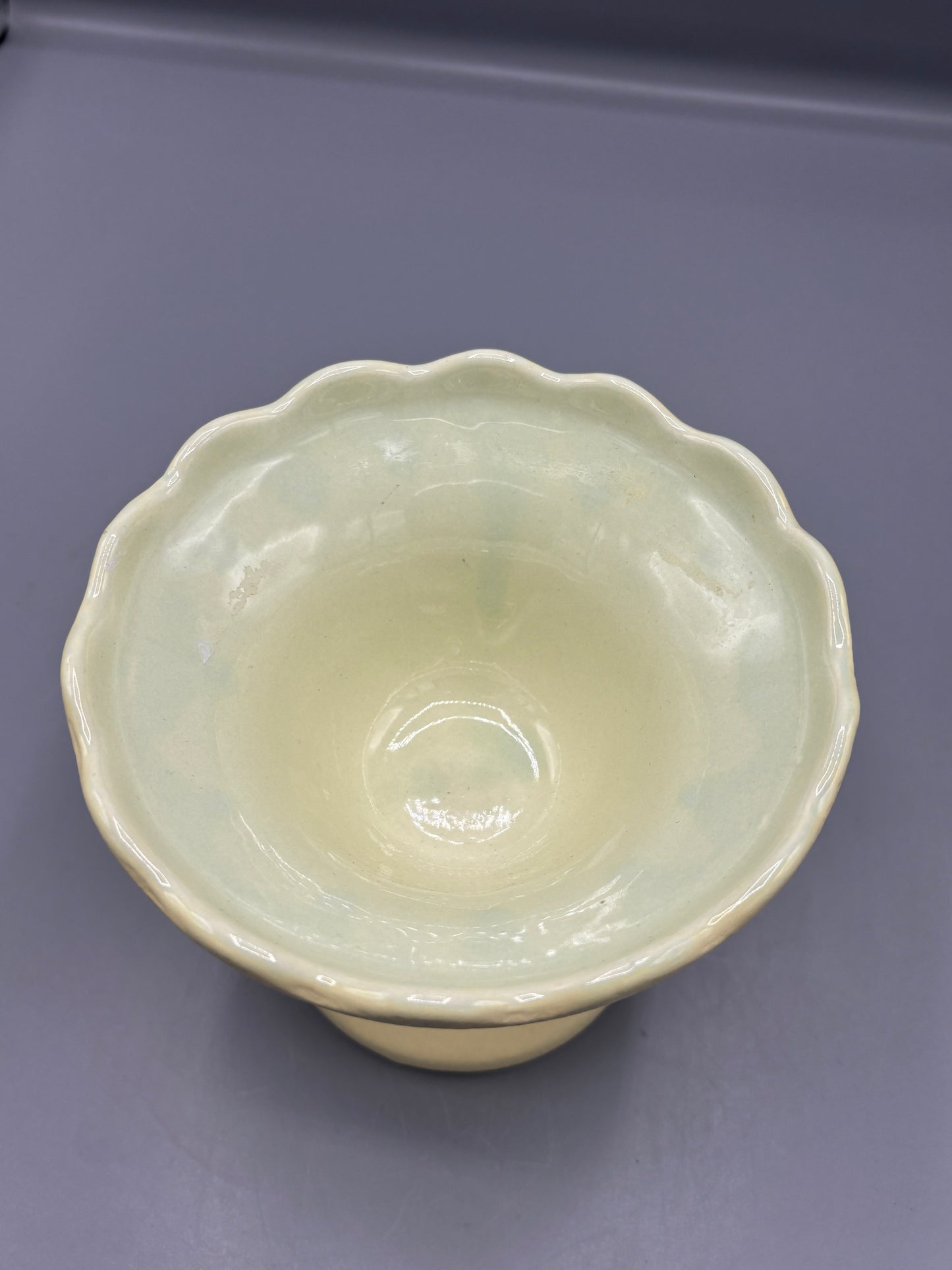 Yellow Hull art pottery Serenade pattern compote dish
