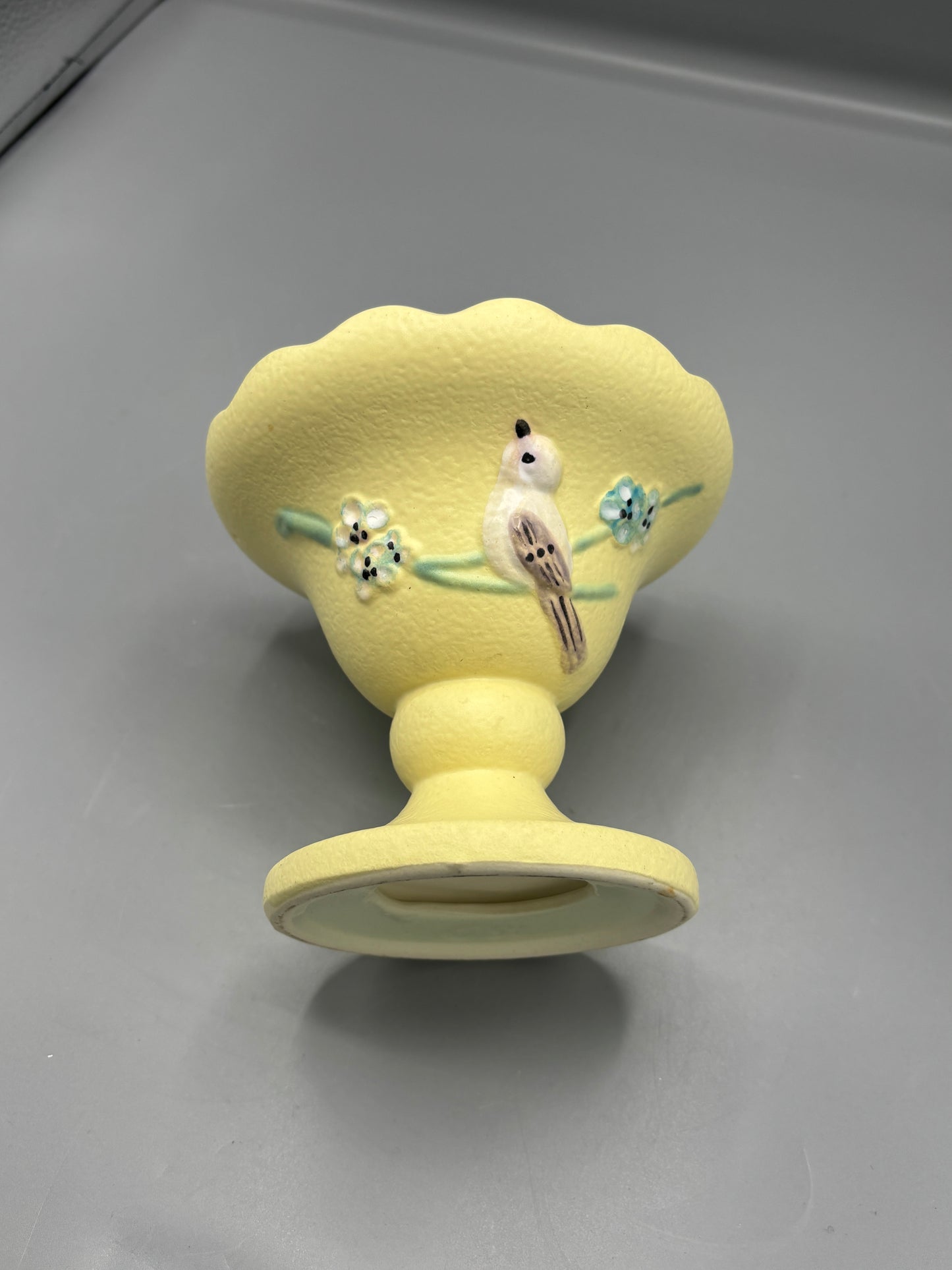 Yellow Hull art pottery Serenade pattern compote dish