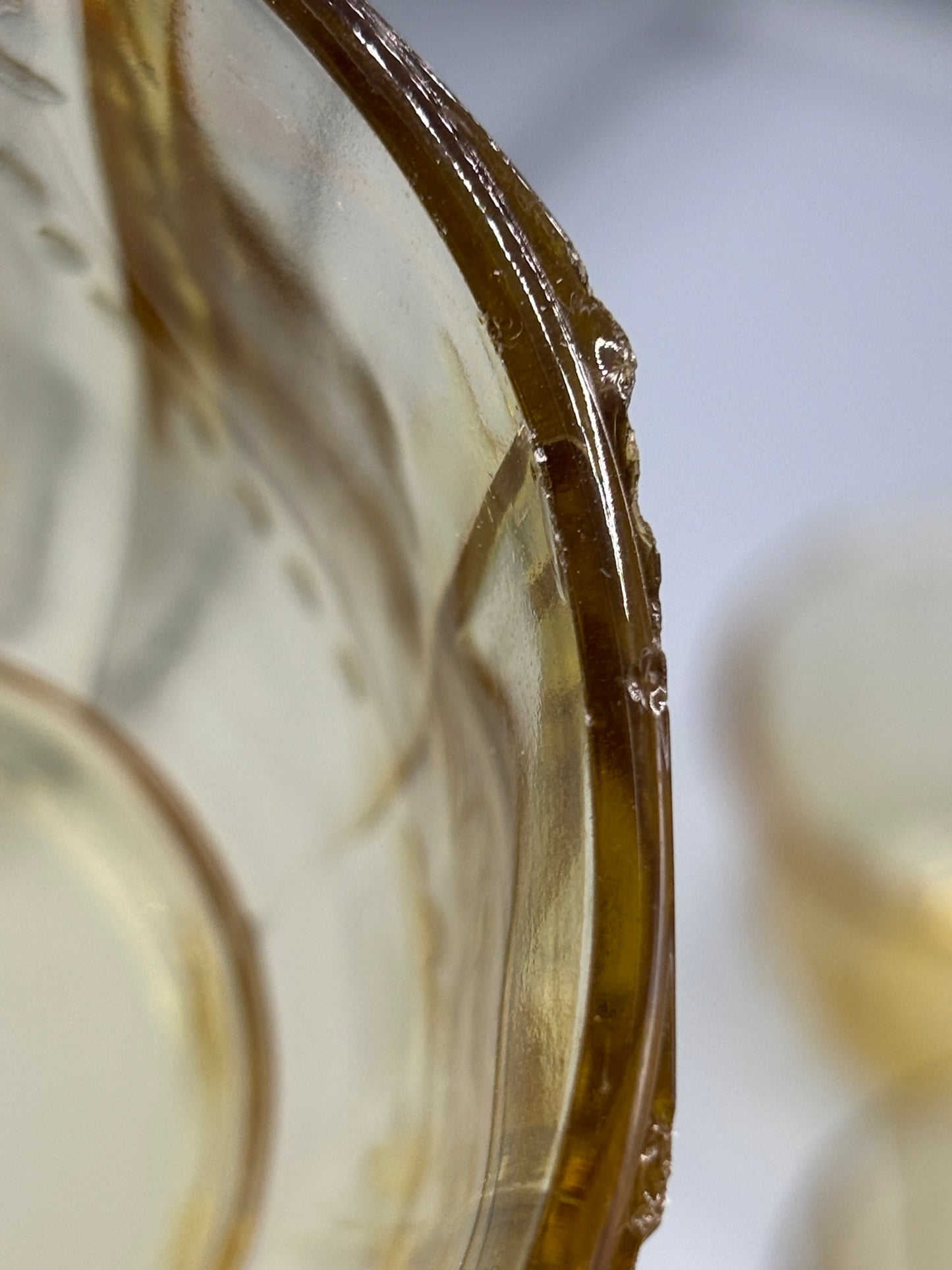 Amber Federal Madrid glass teacups