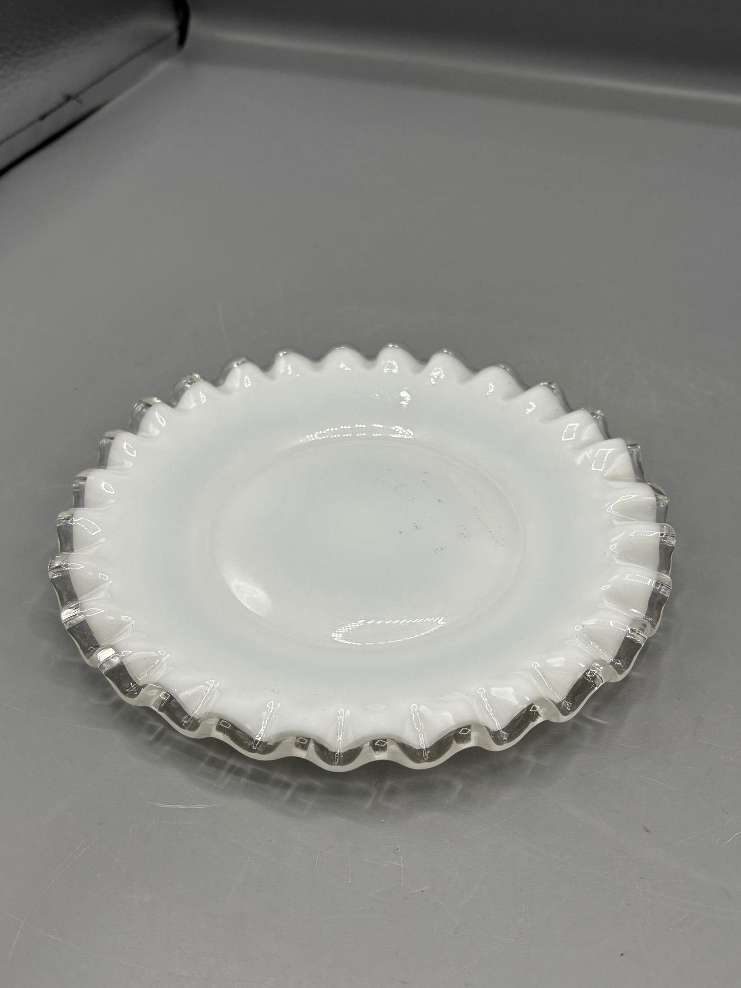 Fenton Silver Crest milk glass plate