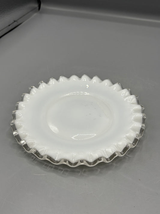 Fenton Silver Crest milk glass plate