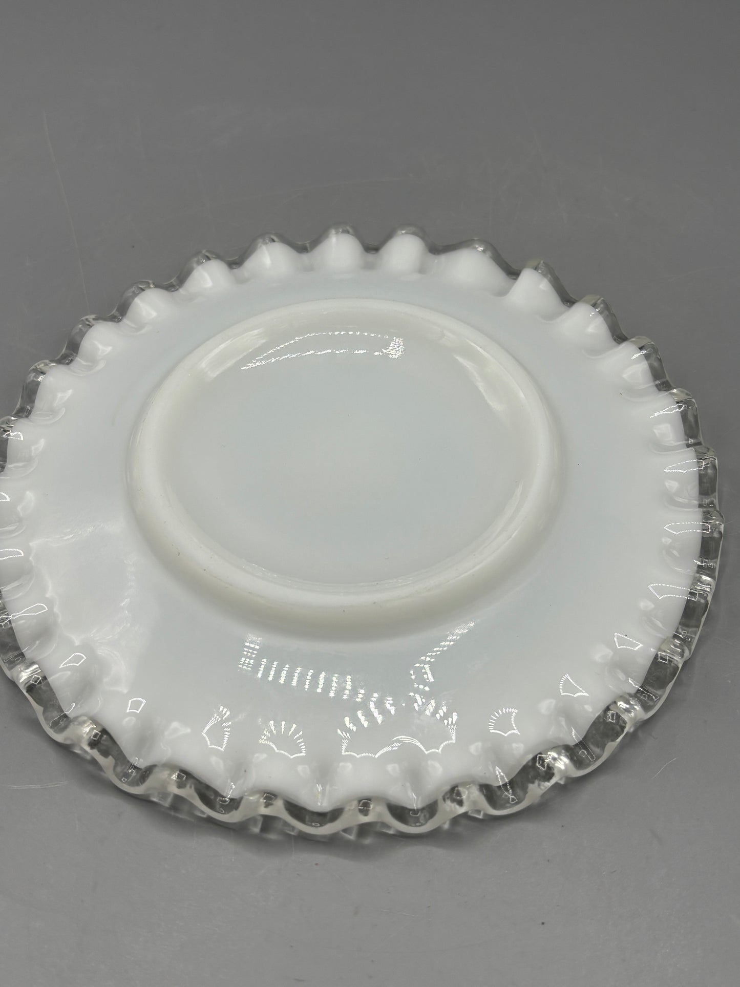 Fenton Silver Crest milk glass plate