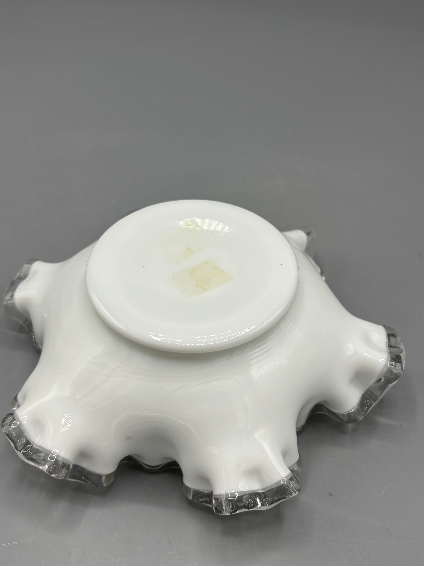 Vintage Fenton violets in the snow silver crest candy dish