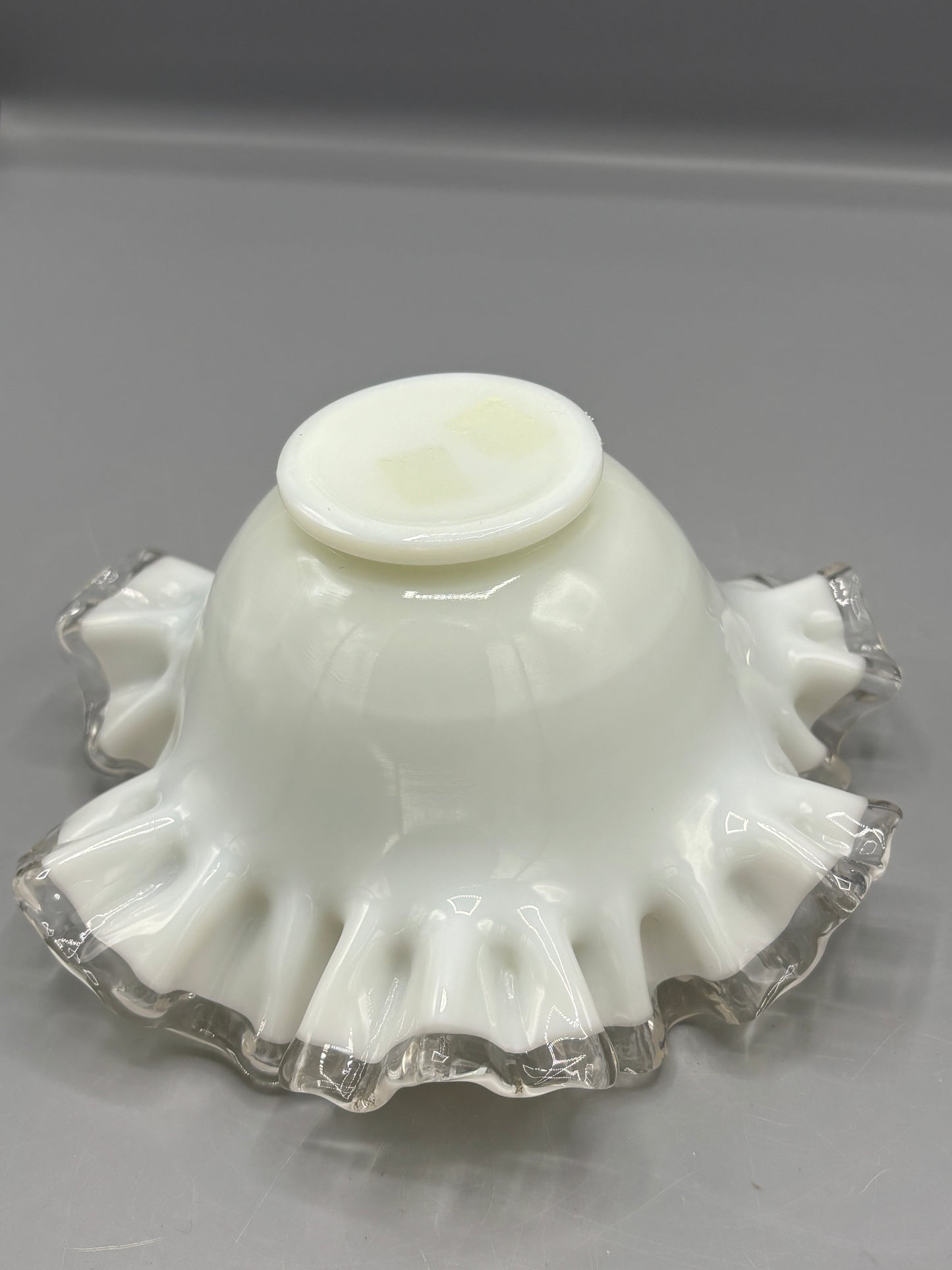 Silver Crest milk glass bowl