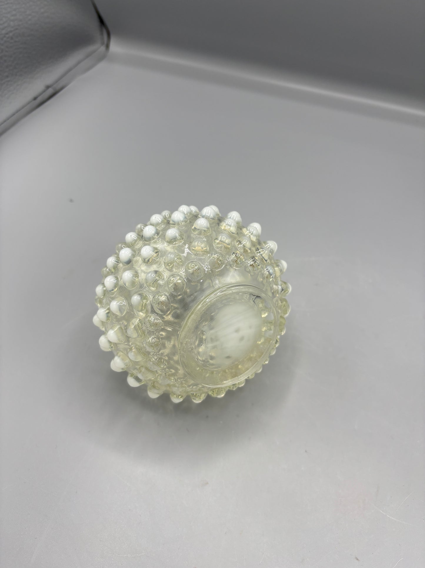 Moonstone Opalescent hobnail perfume bottle